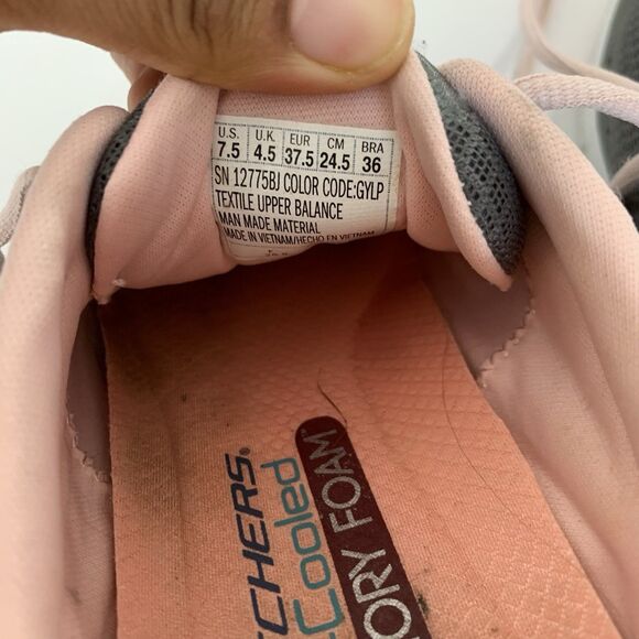 Skechers Flex Appeal 2.0 Shoes Sneakers Women 7.5 Gray Pink Workout Gym Running - Picture 5 of 9